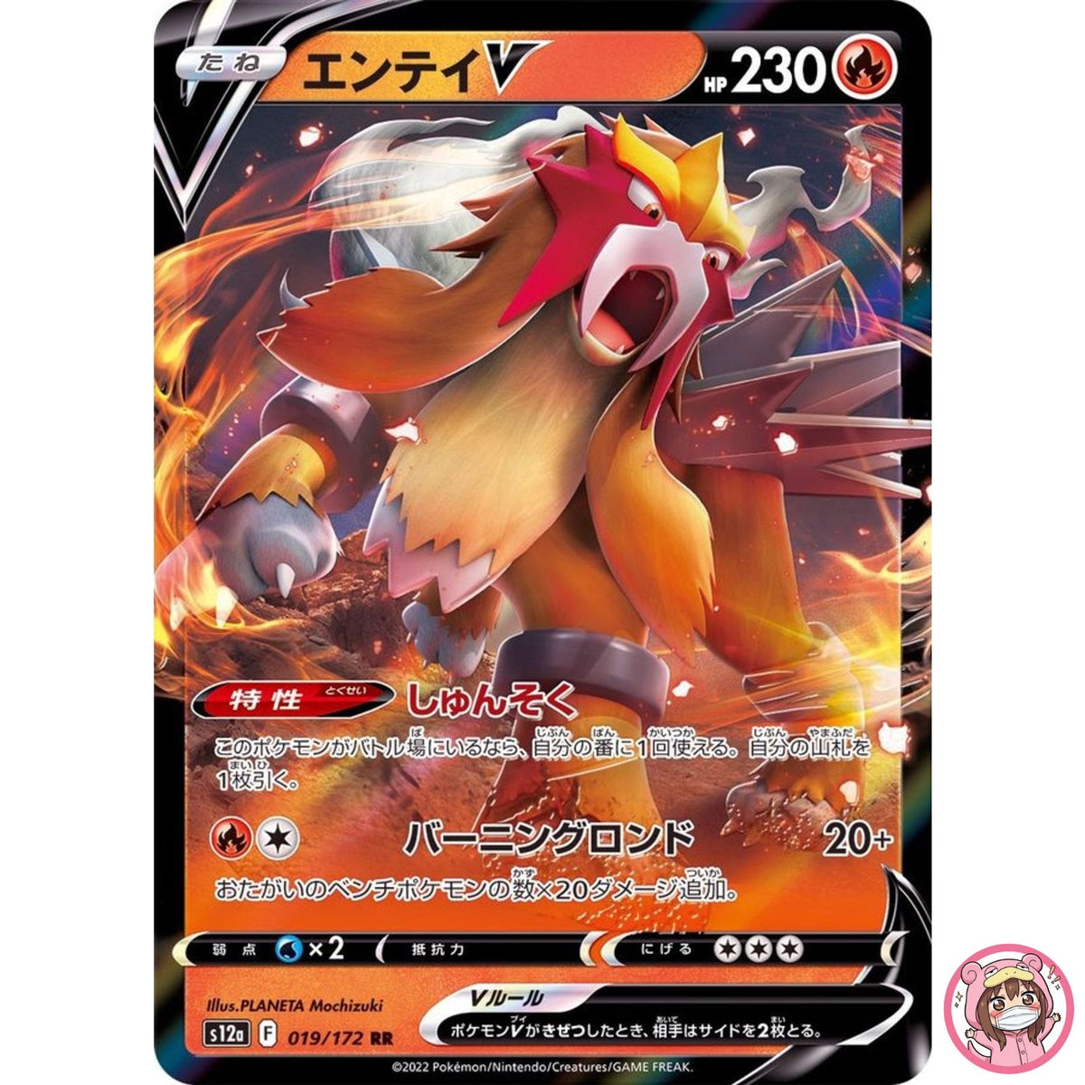 Entei V RR 019/172 S12a VSTAR Universe - Pokemon Card Japanese