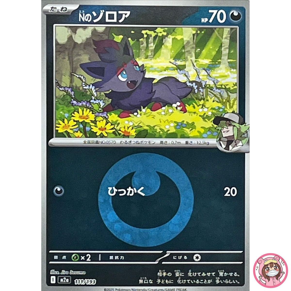 N's Zorua (Dark Energy Foil) 111/193 M2a MEGA Dream ex - Pokemon Card Japanese